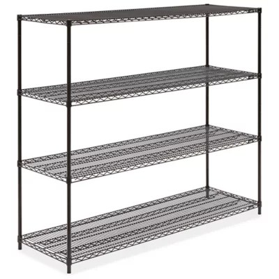 Black Wire Shelving Unit 72 x 24 x 63" H175263 Uline