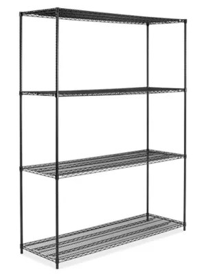 Black Wire Shelving Unit 72 x 24 x 96" H175296 Uline