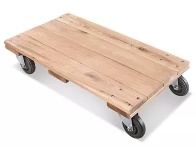 Solid Top Hardwood Dolly 30 x 18", 4" Casters H1793 Uline