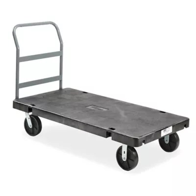 Plastic Platform Truck with Polyolefin Wheels 30 x 60" H1827BL Uline