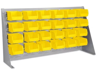 Bench Rack 37 x 19" with 5 1/2 x 4 x 3" Yellow Bins H1908Y Uline