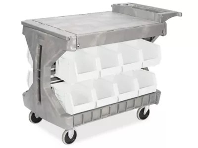 Bin Utility Cart 11 x 8 x 7" White Bins H1910W Uline