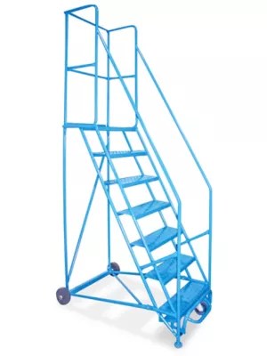 7 Step Rolling Safety Ladder with 15" Top Step H1937 Uline