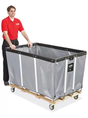 Vinyl Basket Truck 24 Bushel, Gray H2099GR Uline