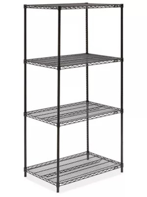 Black Wire Shelving Unit 36 x 24 x 72" H213272 Uline
