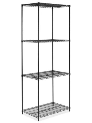 Black Wire Shelving Unit 36 x 24 x 96" H213296 Uline