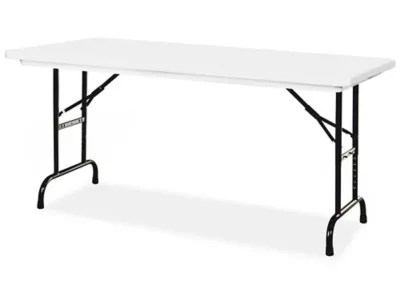 Deluxe Folding Table 60 x 30", Adjustable Height, Light Gray H