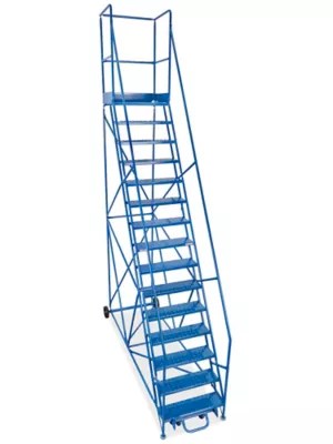 15 Step Rolling Safety Ladder with 22 1/2" Top Step H2265 Uline