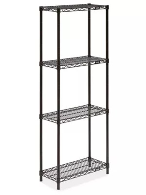 Black Wire Shelving Unit 24 x 12 x 63" H242063 Uline