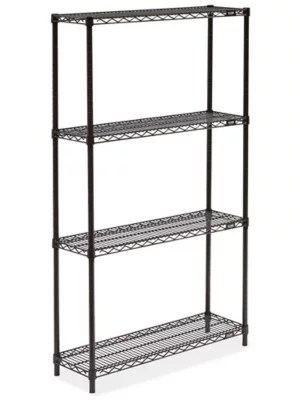 Black Wire Shelving Unit 36 x 12 x 63" H242163 Uline