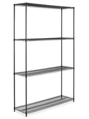 Black Wire Shelving Unit 60 x 18 x 96" H242496 Uline