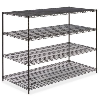 Black Wire Shelving Unit 72 x 36 x 54" H242854 Uline