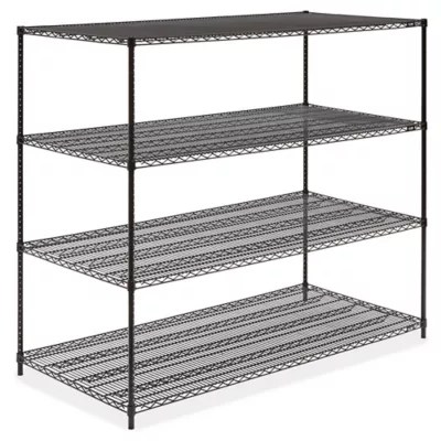 Black Wire Shelving Unit 72 x 36 x 63" H242863 Uline