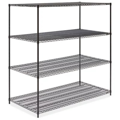 Black Wire Shelving Unit 72 x 36 x 72" H242872 Uline