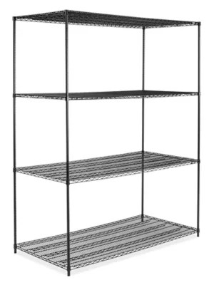 Black Wire Shelving Unit 72 x 36 x 96" H242896 Uline