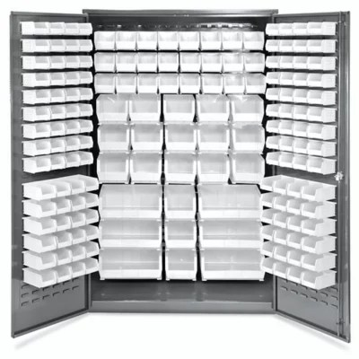 Bin Storage 48 x 24 x 78", 168 White Bins H2488W Uline