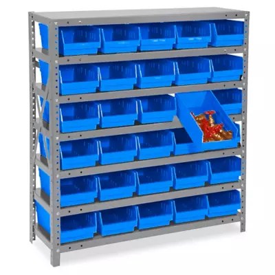 Shelf Bin Organizer 36 x 12 x 39" with 7 x 12 x 4" Bins H2512 Uline