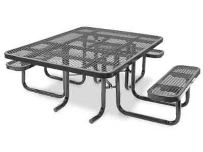 ADA Metal Picnic Table 46" Square, Black H2671BL Uline