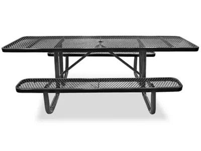 ADA Metal Picnic Table 8' Rectangle, Black H2673BL Uline