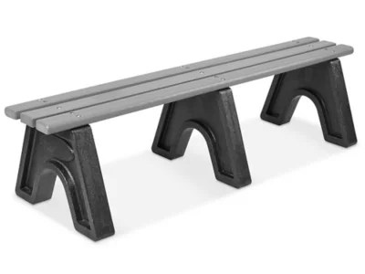 Recycled Plastic Bench without Back 6', Gray H2887GR Uline