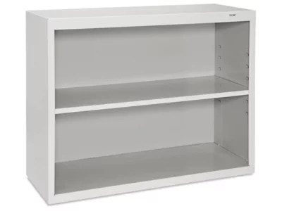 Bookcase - 2 Shelf, Assembled, 35 x 14 x 28", Light Gray H-2925GR - Uline