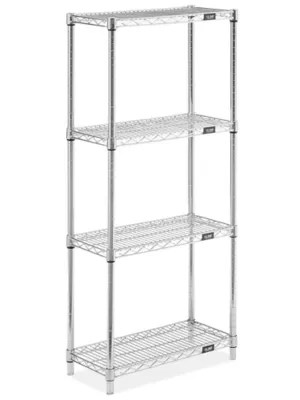 Chrome Wire Shelving Unit 24 x 12 x 54" H293554 Uline