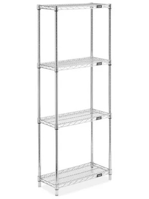 Chrome Wire Shelving Unit 24 x 12 x 63" H293563 Uline