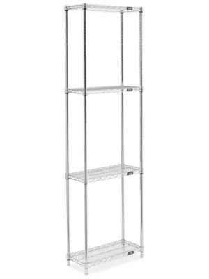 Chrome Wire Shelving Unit 24 x 12 x 86" H293586 Uline