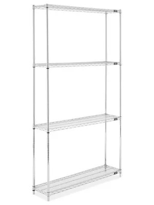 Chrome Wire Shelving Unit 48 x 12 x 86" H293786 Uline