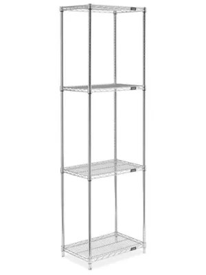 Chrome Wire Shelving Unit 24 x 18 x 86" H293886 Uline
