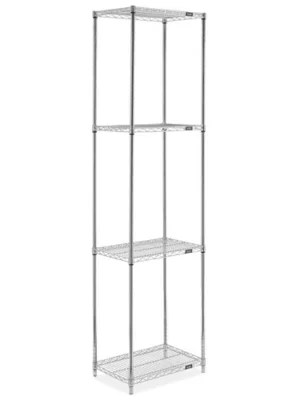 Chrome Wire Shelving Unit 24 x 18 x 96" H293896 Uline