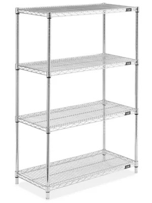 Chrome Wire Shelving Unit 36 x 18 x 54" H294054 Uline
