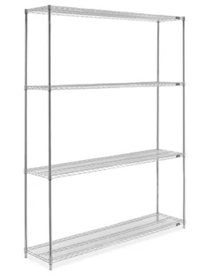 Chrome Wire Shelving Unit 72 x 18 x 96" H294396 Uline