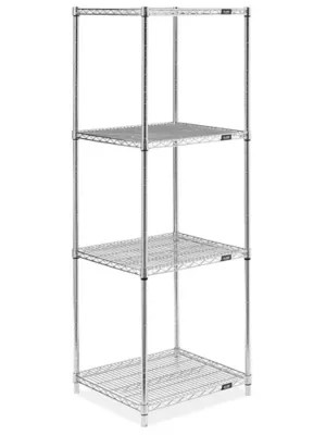 Chrome Wire Shelving Unit 24 x 24 x 72" H294472 Uline
