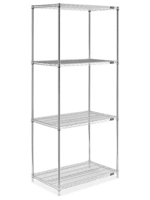 Chrome Wire Shelving Unit 36 x 24 x 86" H294586 Uline