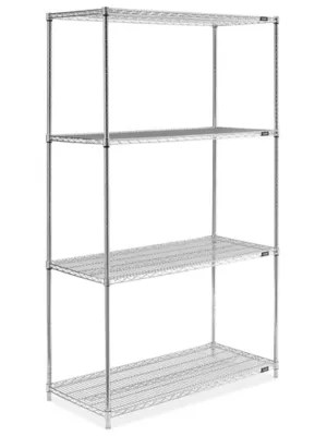 Chrome Wire Shelving Unit 48 x 24 x 86" H294686 Uline