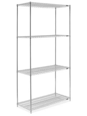 Chrome Wire Shelving Unit 48 x 24 x 96" H294696 Uline