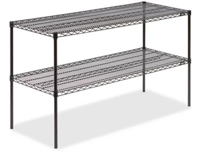 TwoShelf Wire Shelving Unit 60 x 24 x 34", Black H294734BL Uline
