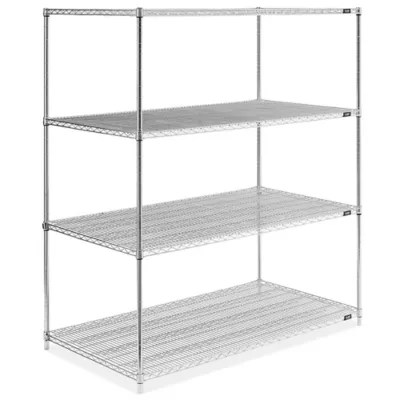 Chrome Wire Shelving Unit 60 x 36 x 72" H295072 Uline