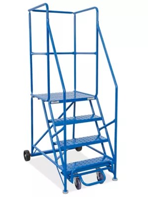 4 Step Rolling Safety Ladder with 30" Top Step H2986 Uline