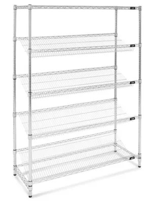 Slanted Wire Shelving 48 x 18 x 72" H3125 Uline
