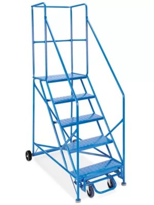 5 Step Safety Angle Rolling Ladder with 19" Top Step H3144 Uline