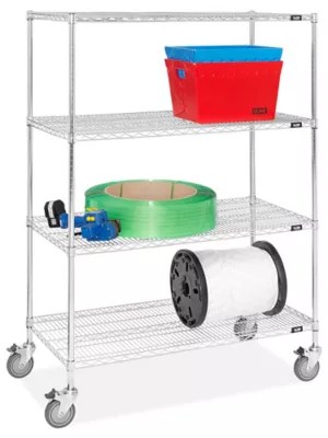 Chrome Mobile Shelving 48 x 24 x 69" H3157 Uline
