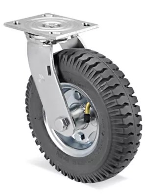 Rueda Neumática Giratoria, 8 x 2 1/2", Negra, 203 mm x 64 mm H3328BL