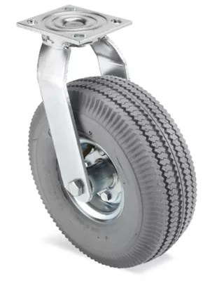 Pneumatic Caster Swivel, 10 x 4", Gray H3329GRS Uline