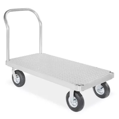 Aluminum Platform Truck with Pneumatic Wheels 24 x 48" H3373 Uline