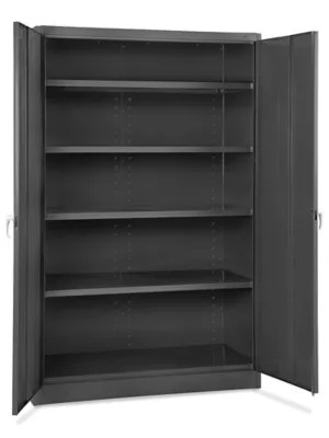 Armoire de rangement robuste format géant 48 x 18 x 78 po, noir, assemblé H3617ABL Uline