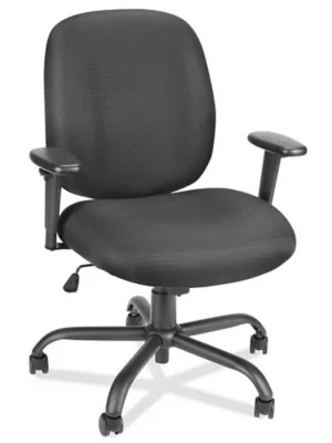 Big and Tall Fabric Office Chair Black H3643BL Uline