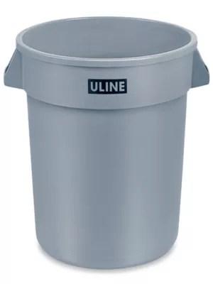 Uline Trash Can 32 Gallon, Gray H3687GR Uline