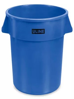Uline Trash Can 44 Gallon, Blue H3688BLU Uline